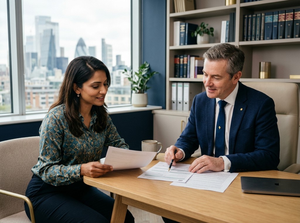 Dynamic Immigration Consultants consultation — advisors reviewing documents together in a modern office